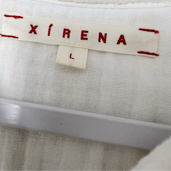 XIRENA Scout Button Down Up Gauze White Shirt Top Blouse Large normcore - Picture 4 of 5